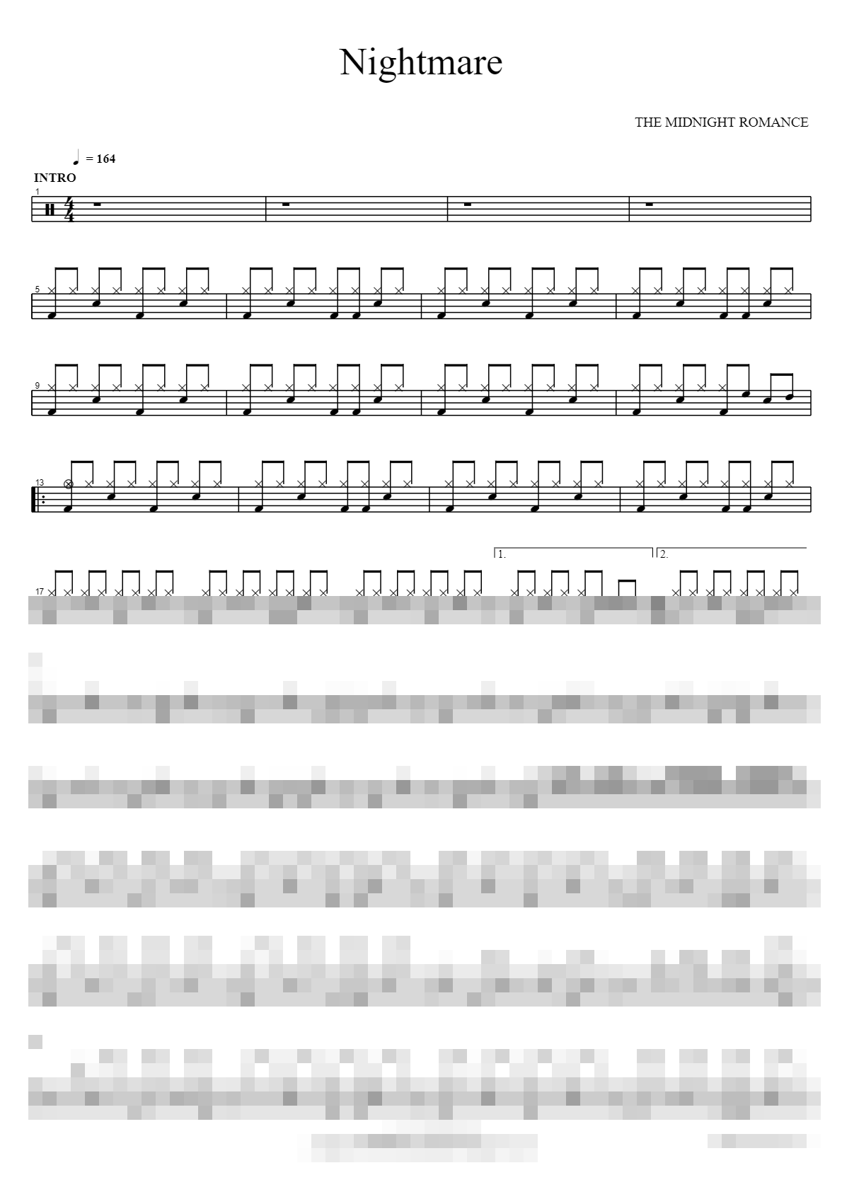Nightmare Sheet Music Preview