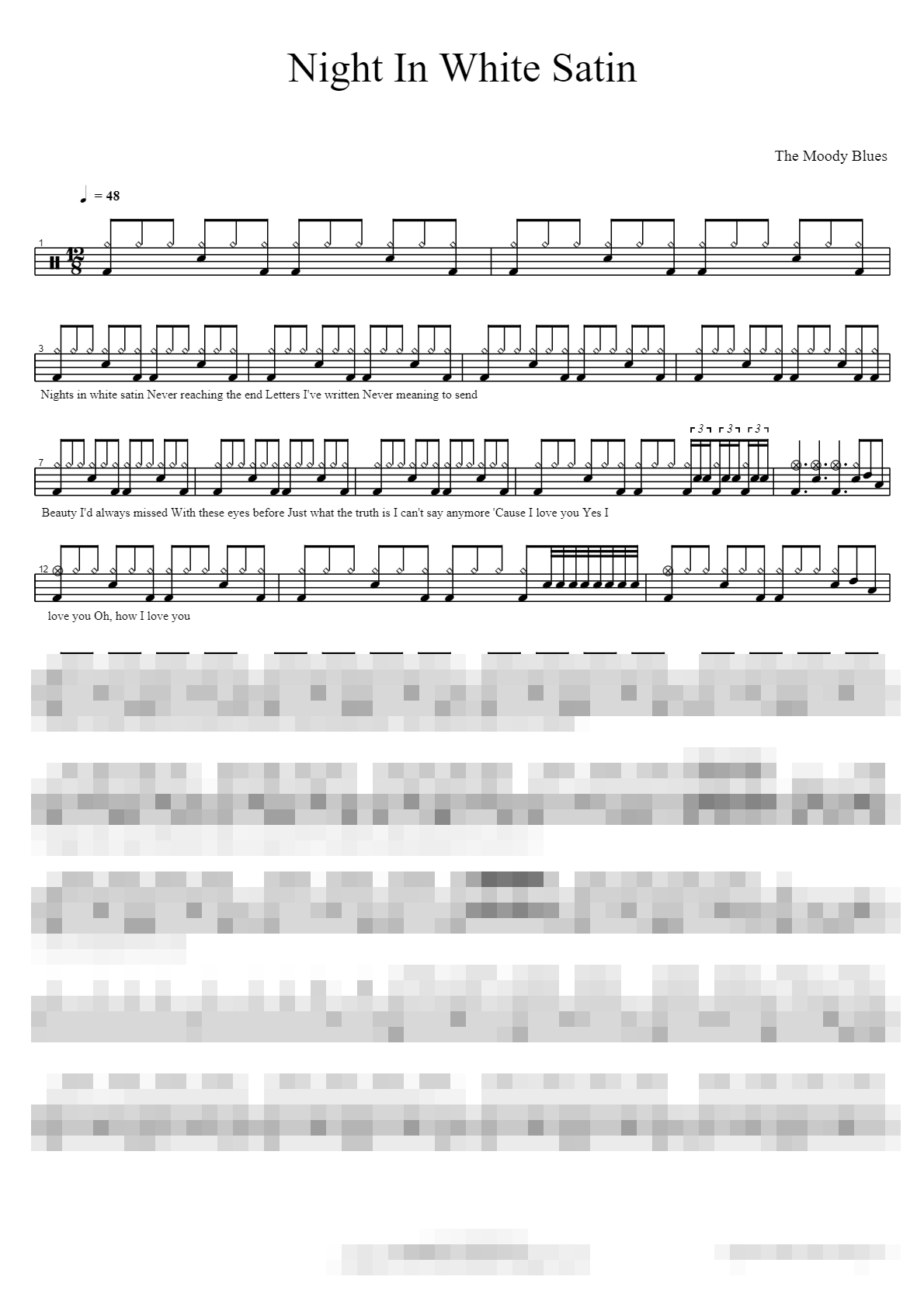 Night In White Satin Sheet Music Preview