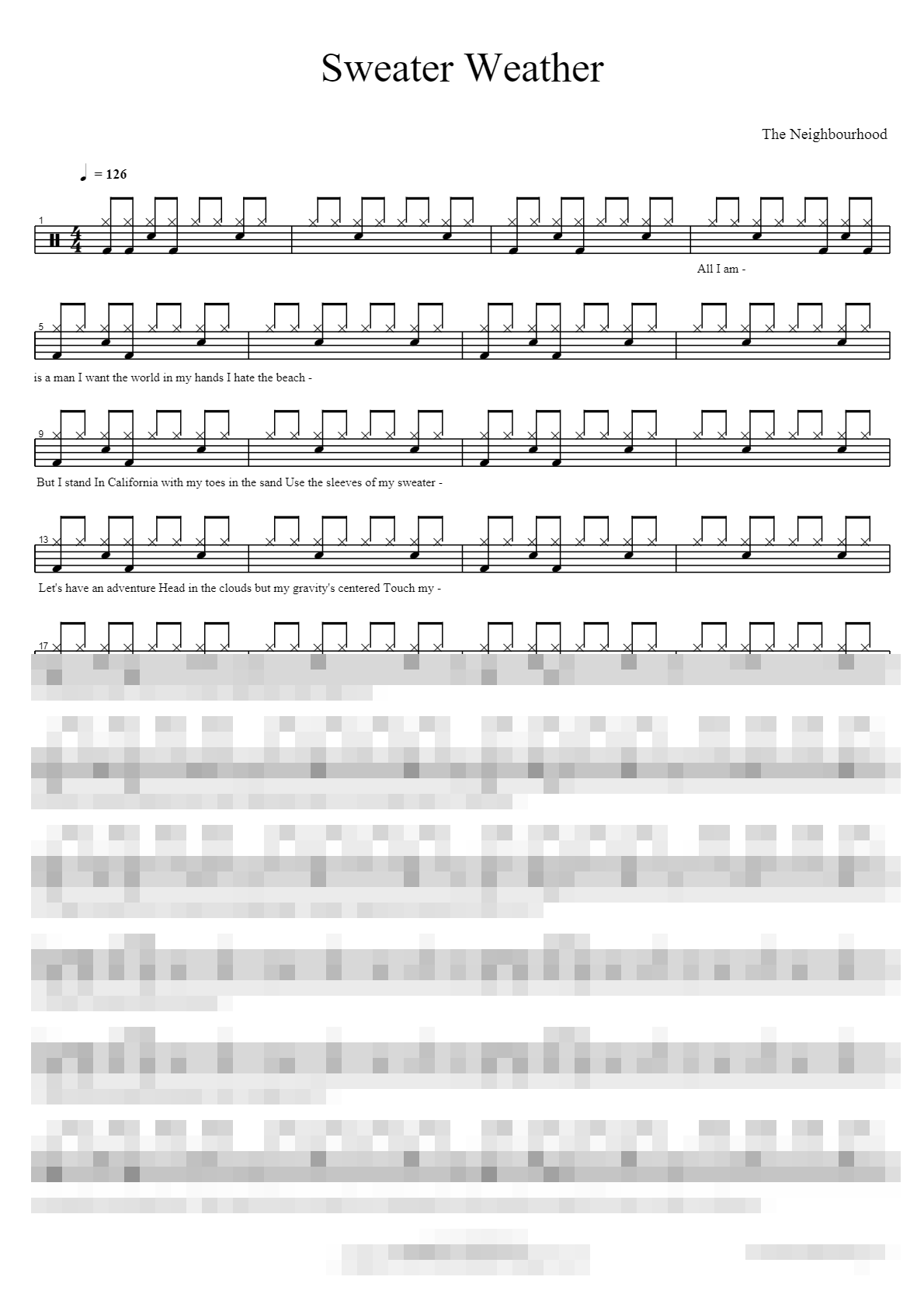 Sweater Weather Sheet Music Preview