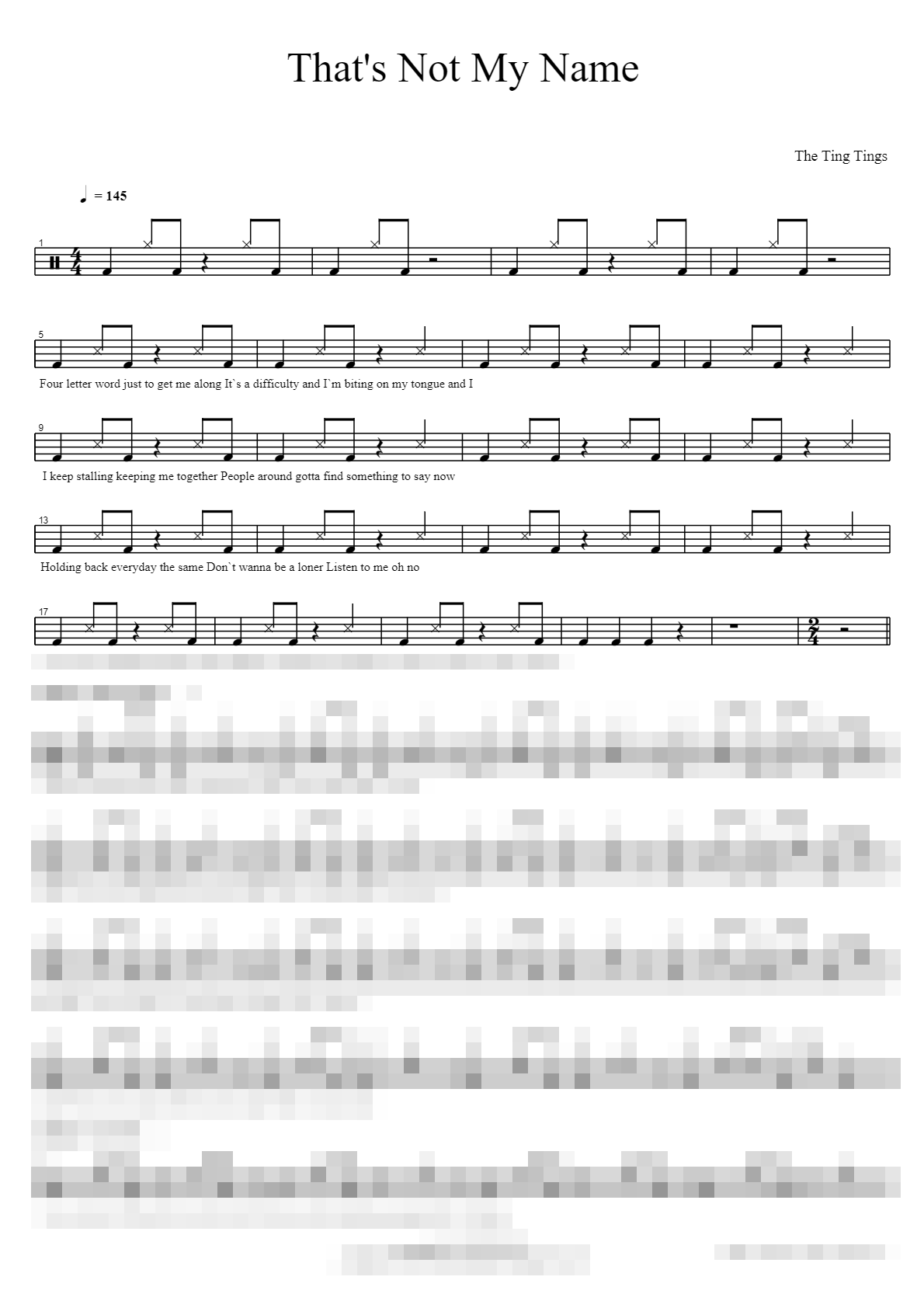 That's Not My Name Sheet Music Preview