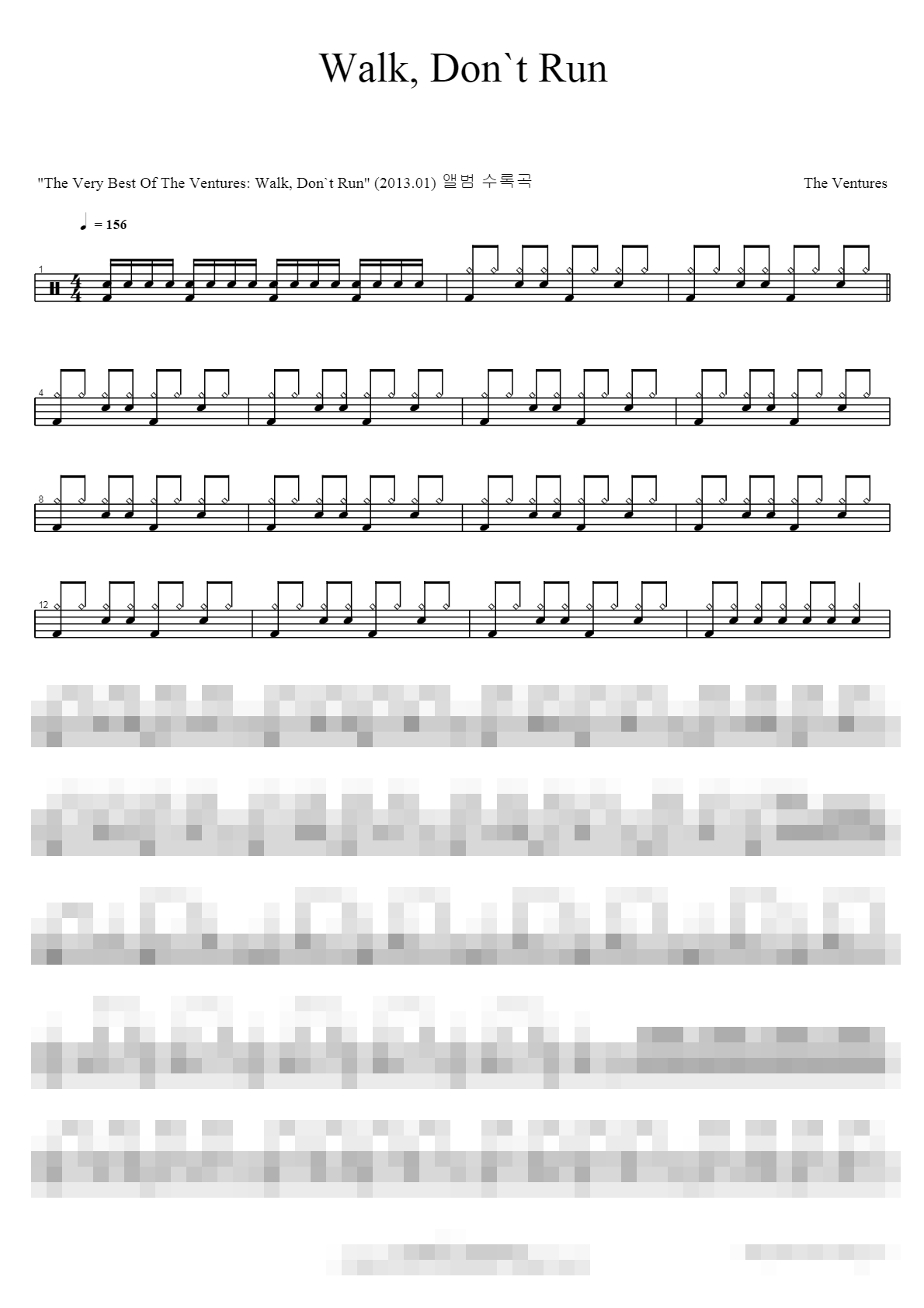 Walk Dont Run Sheet Music Preview