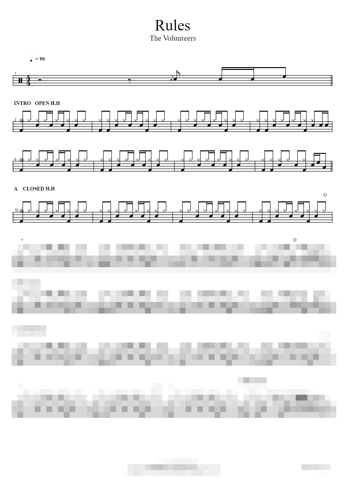 Rules Sheet Music Preview