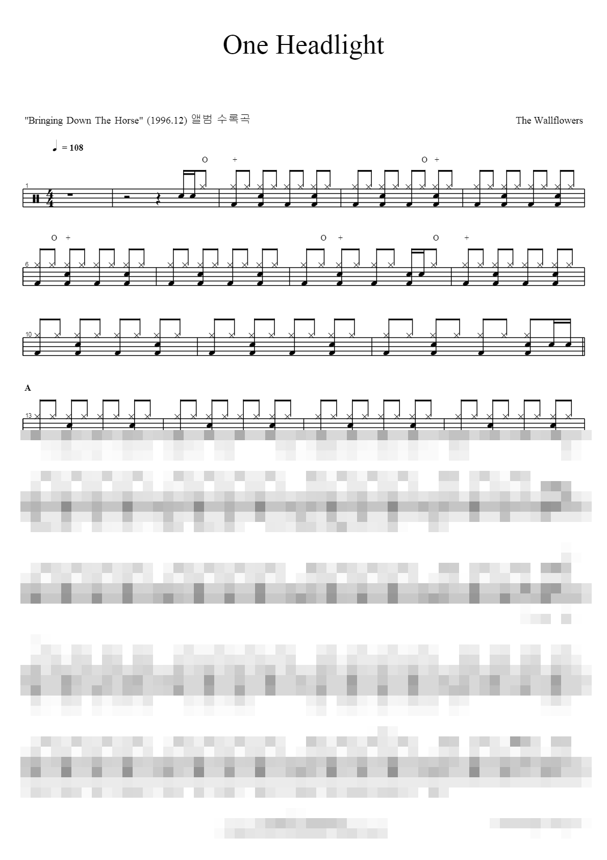 One Headlight Sheet Music Preview