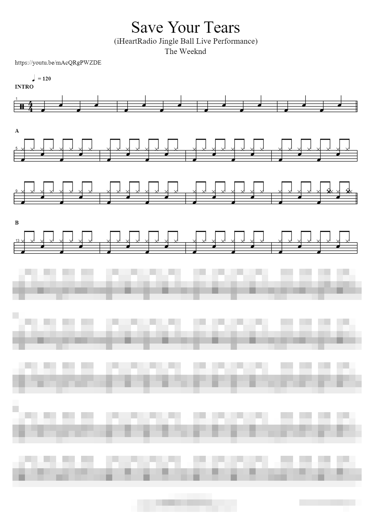 Save Your Tears (iHeartRadio Jingle Ball Live Performance) Sheet Music Preview