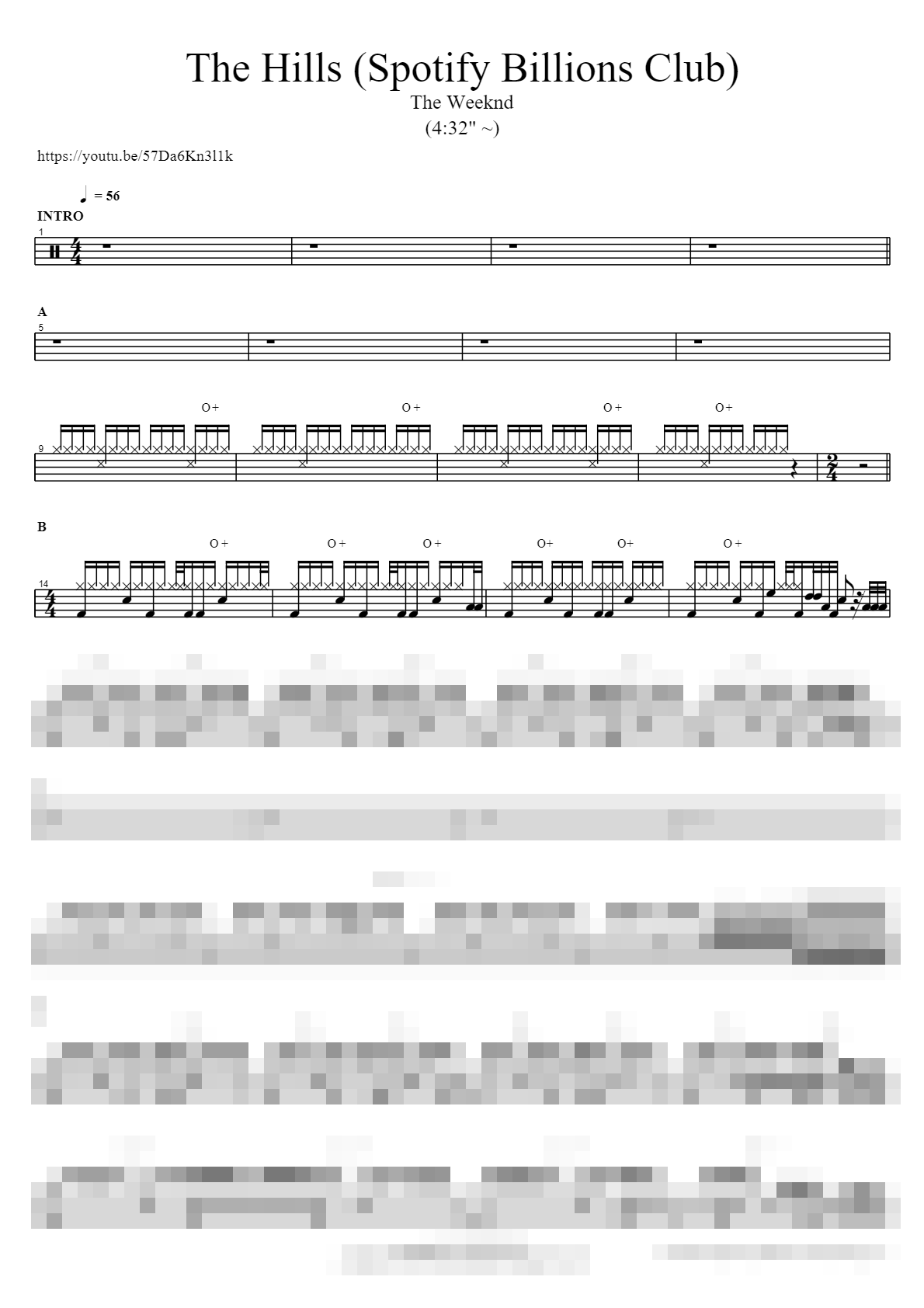 The Hills (Spotify Billions Club) Sheet Music Preview