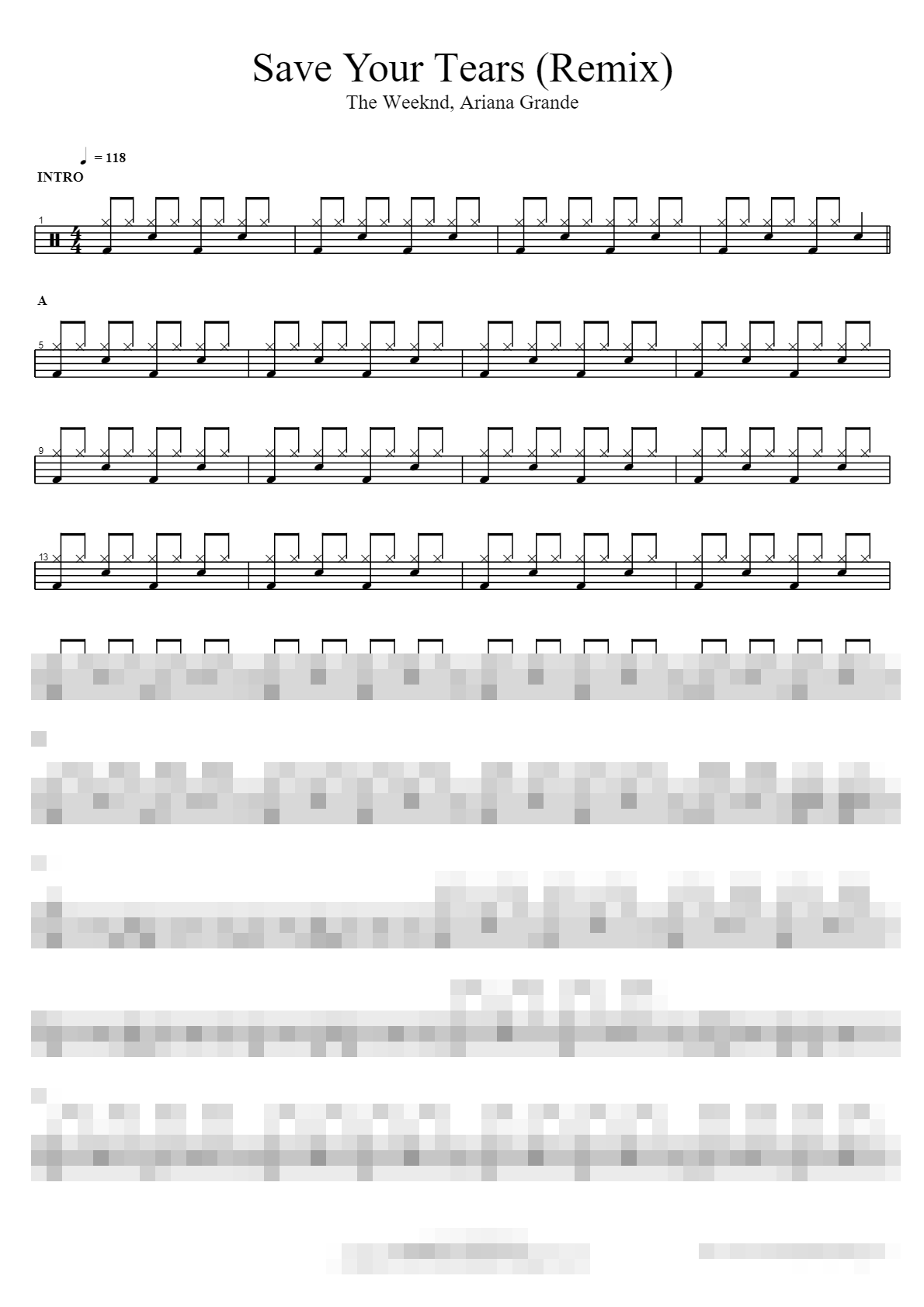 Save Your Tears (Remix) Sheet Music Preview