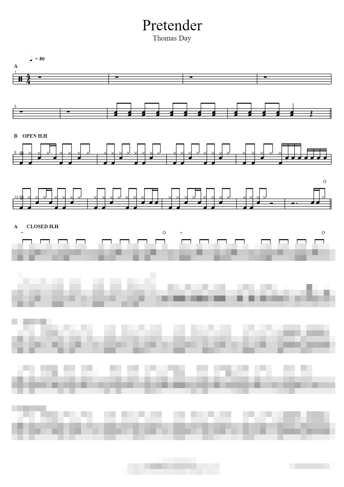 Pretender Sheet Music Preview