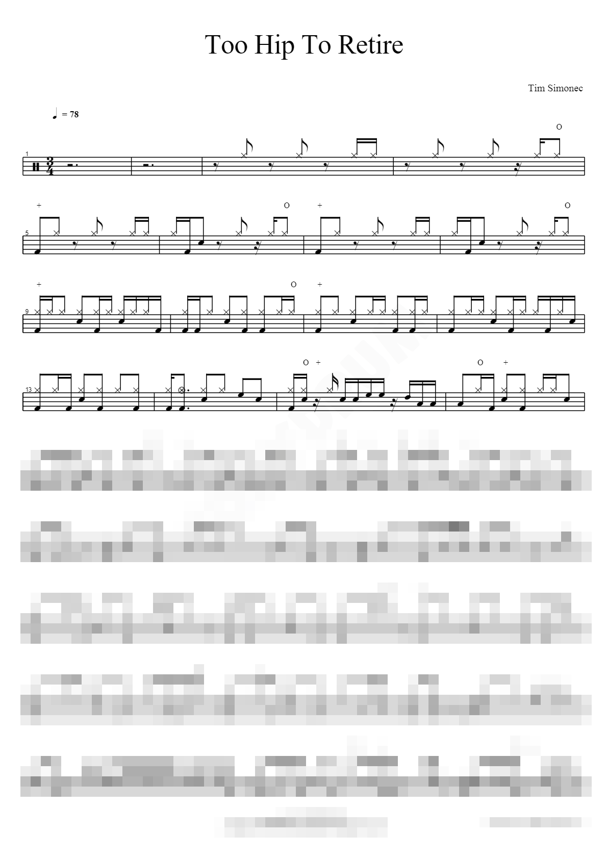 Too Hip To Retire Sheet Music Preview