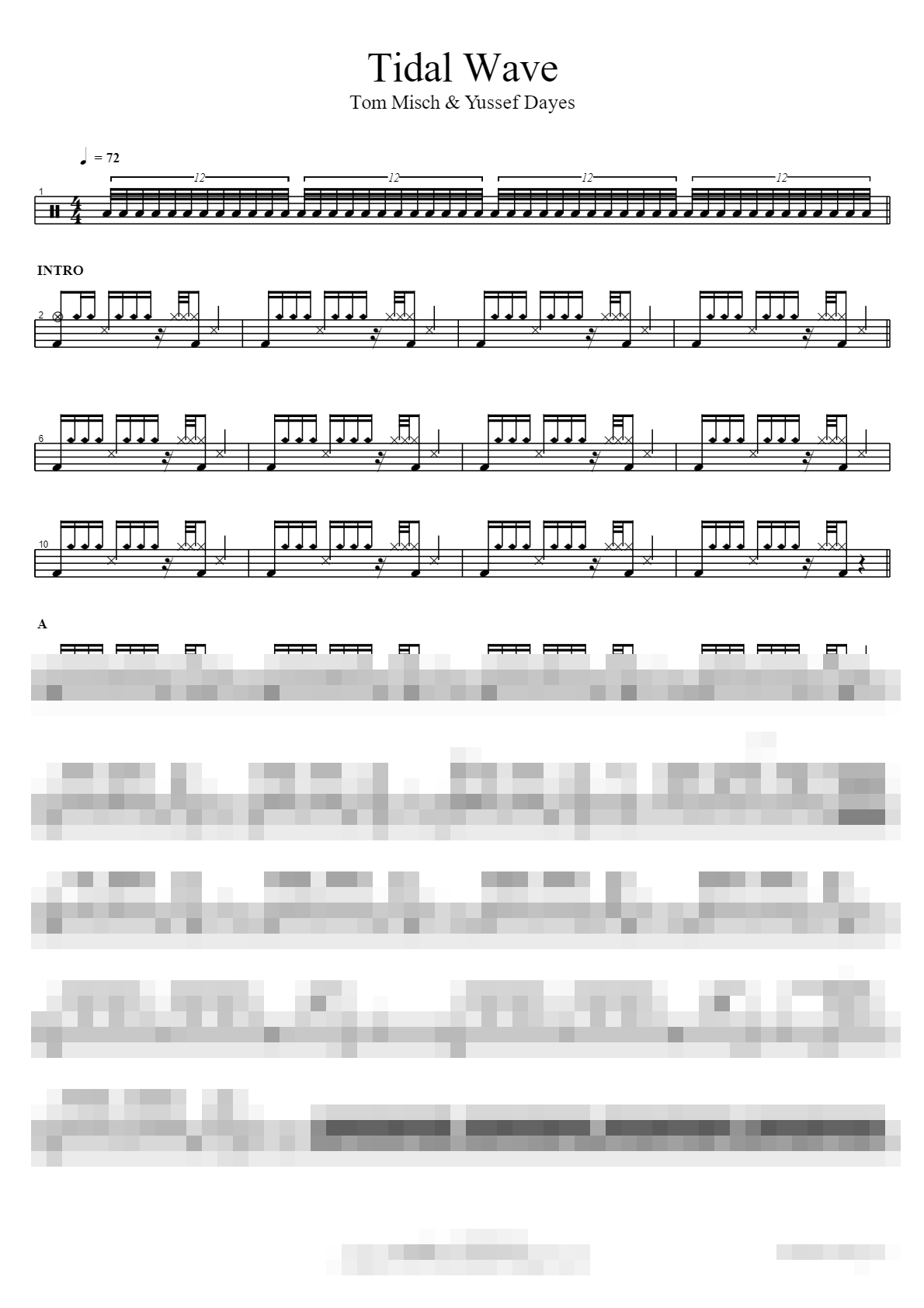 Tidal Wave Sheet Music Preview