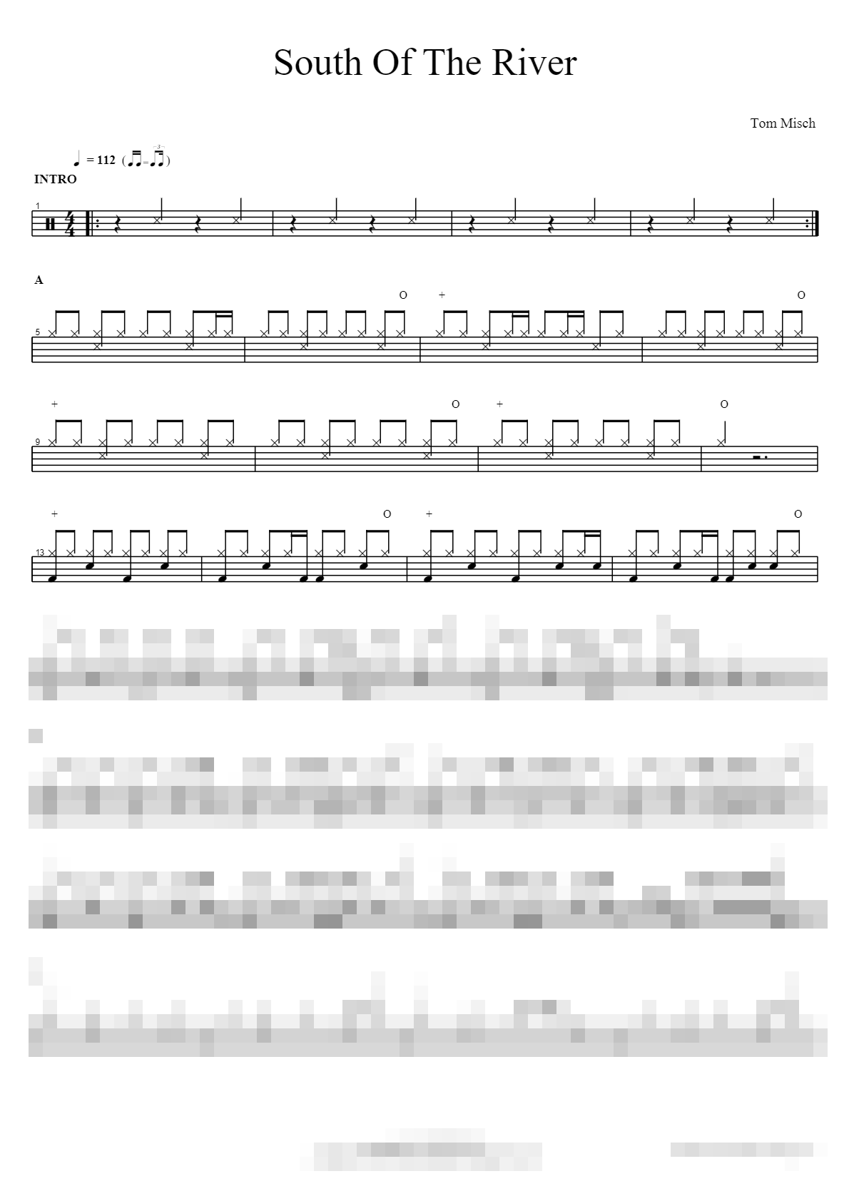 South Of The River Sheet Music Preview