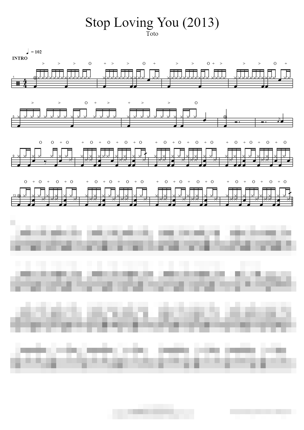 Stop Loving You (2013) Sheet Music Preview