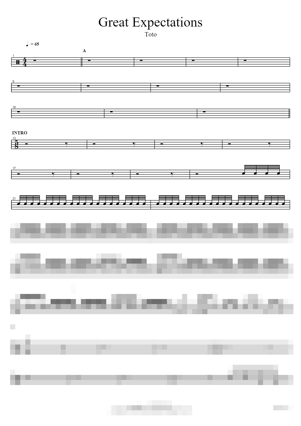 Great Expectations Sheet Music Preview