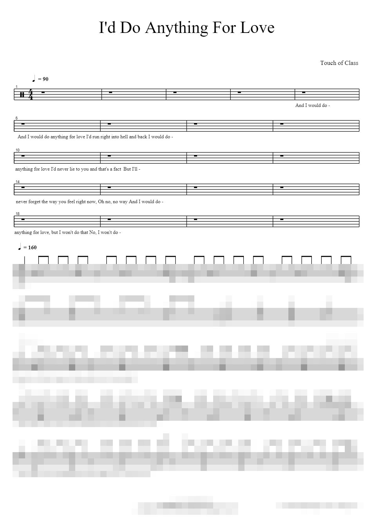 I'd Do Anything For Love Sheet Music Preview
