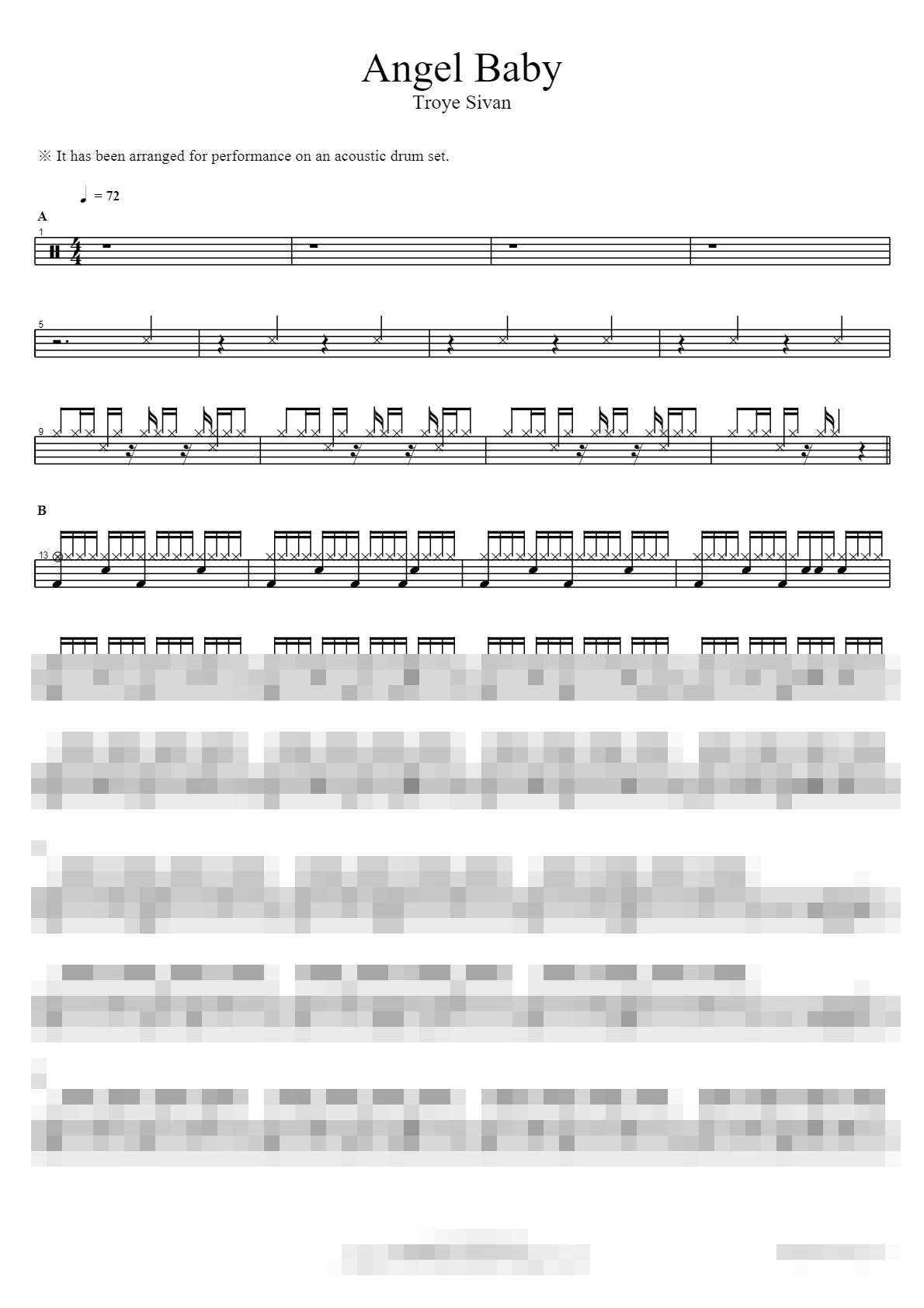 Angel Baby Sheet Music Preview