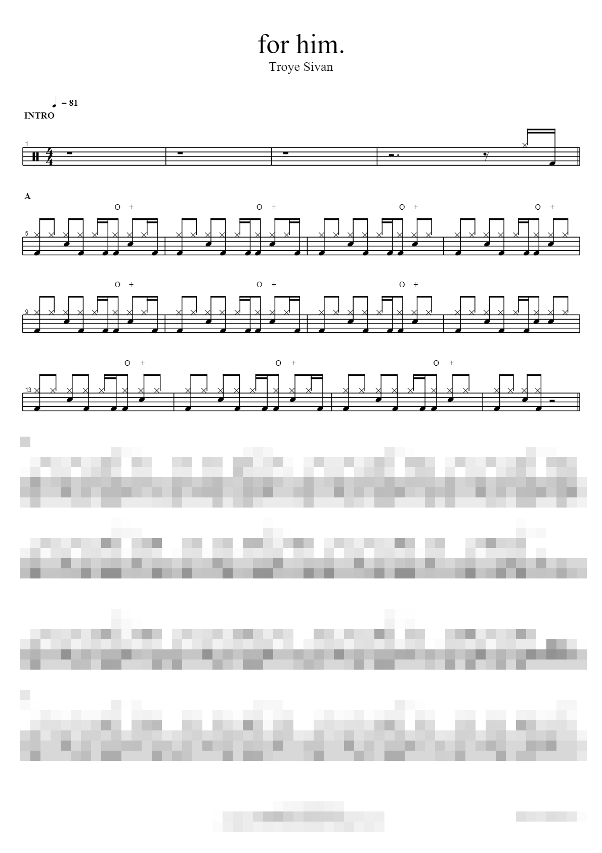 for him. Sheet Music Preview