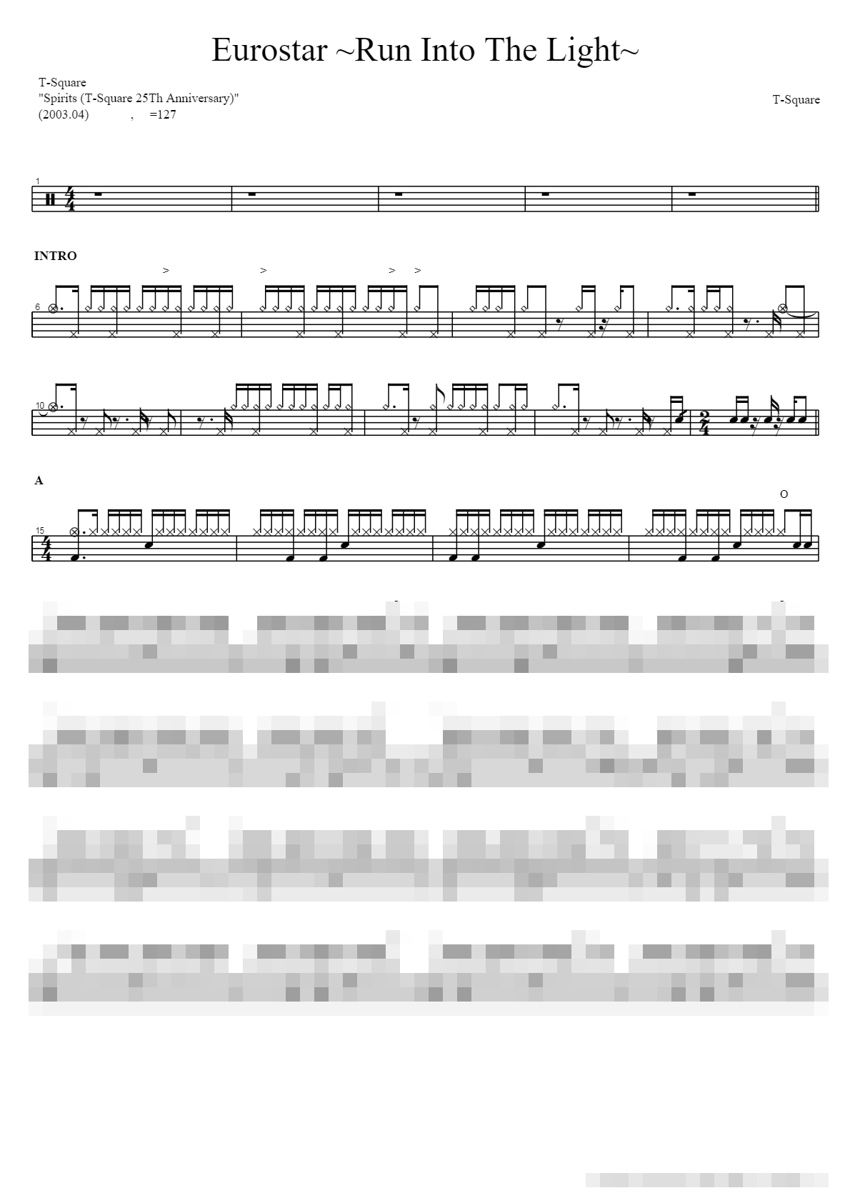 Eurostar Run Into The Light Sheet Music Preview