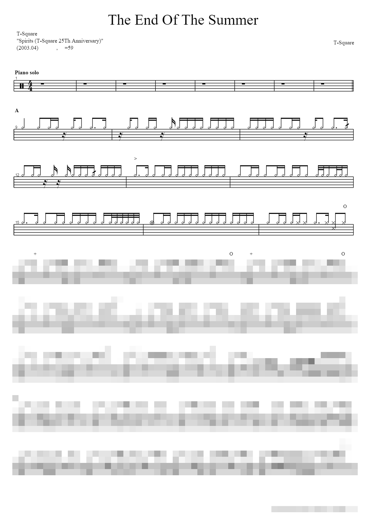 The End Of The Summer Sheet Music Preview