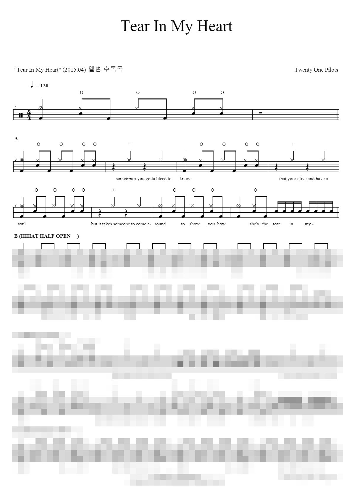 Tear In My Heart Sheet Music Preview
