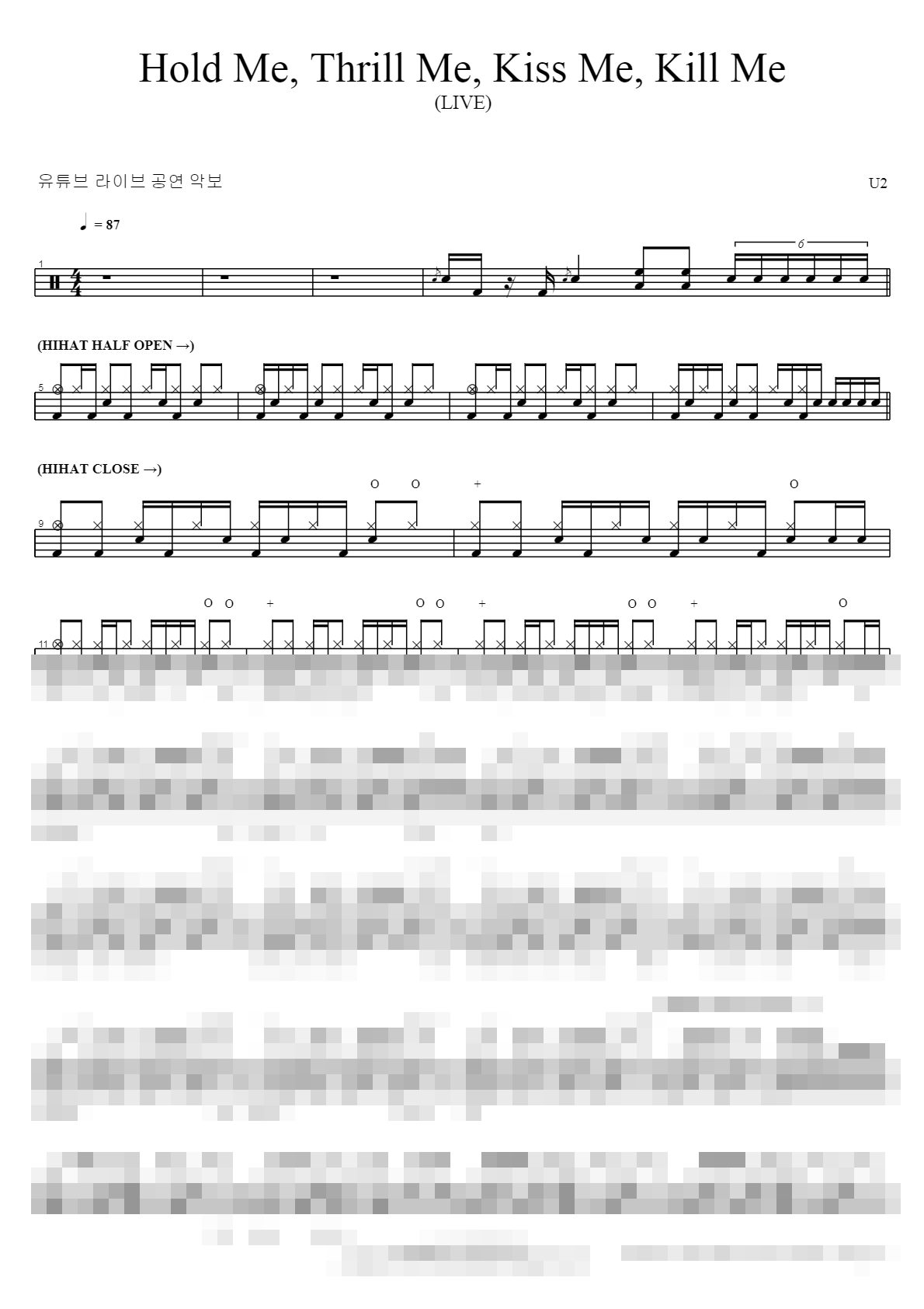 Hold Me Thrill Me Kiss Me Kill Me Sheet Music Preview
