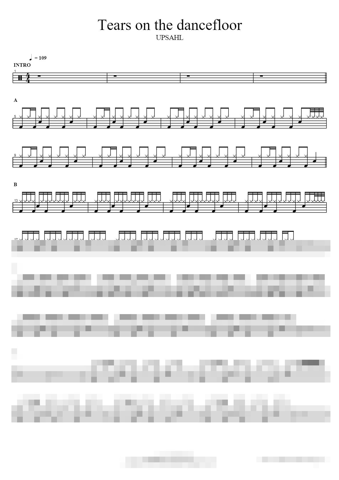 Tears on the dancefloor Sheet Music Preview