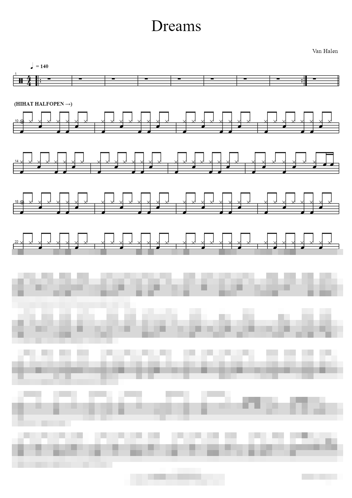 Dreams Sheet Music Preview