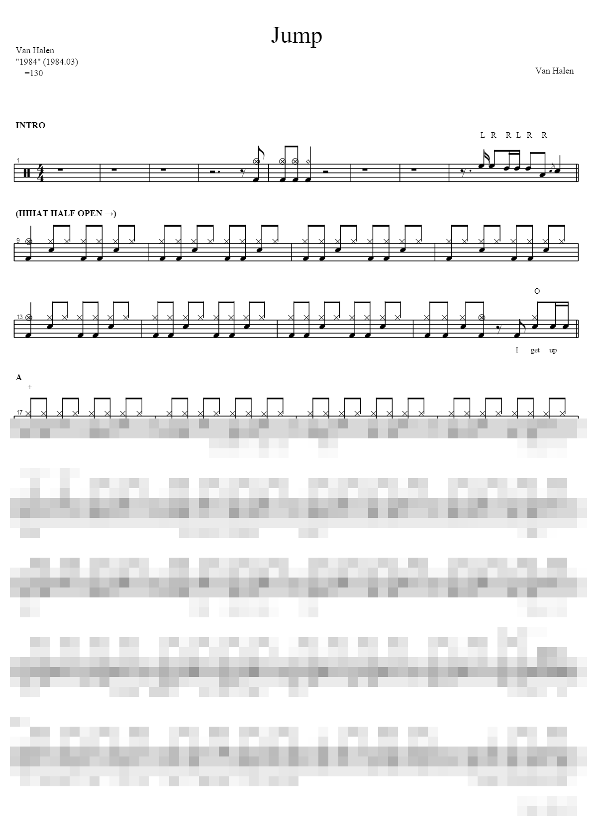 Jump Sheet Music Preview