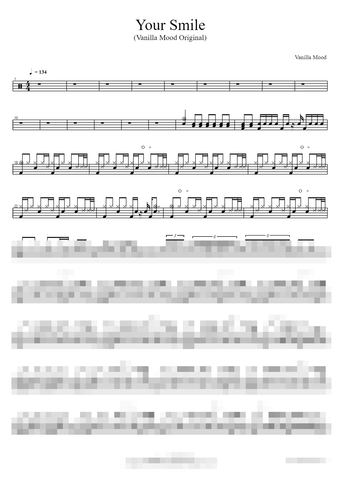 Your Smile (Vanilla Mood Original) Sheet Music Preview