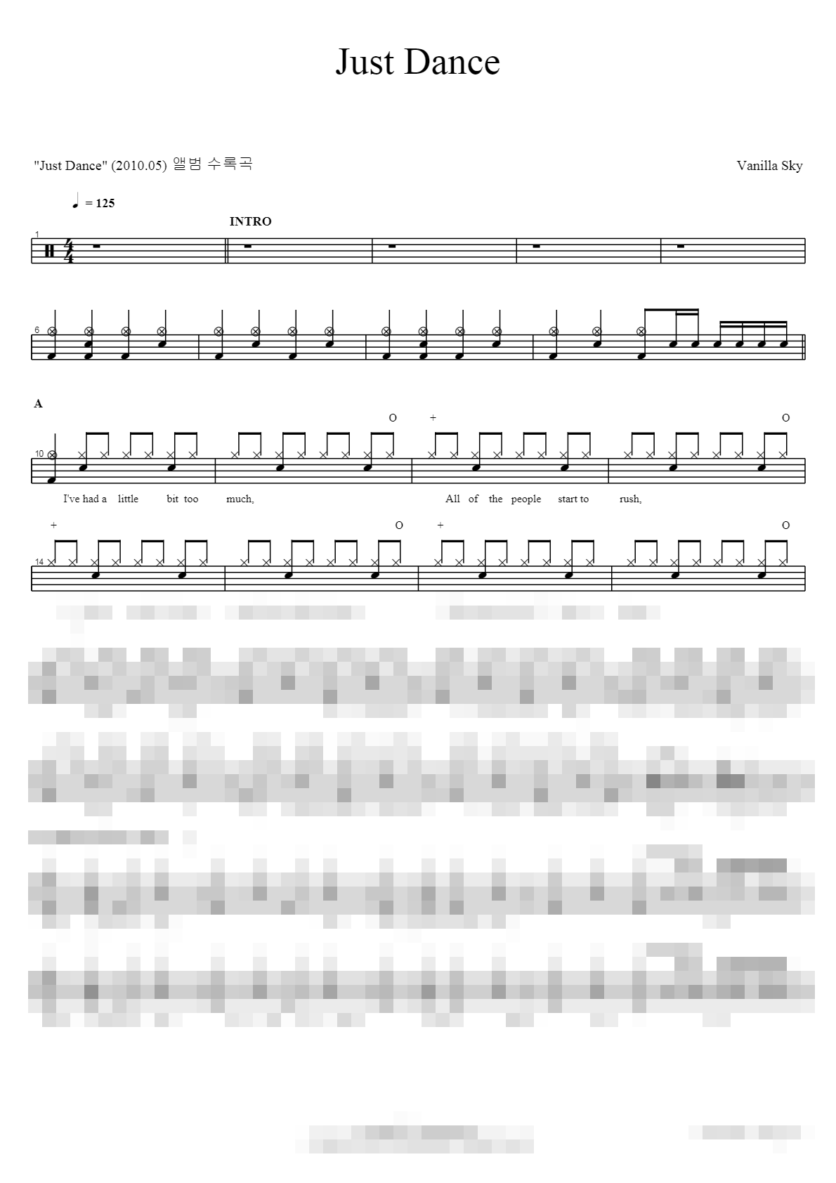 Just Dance Sheet Music Preview