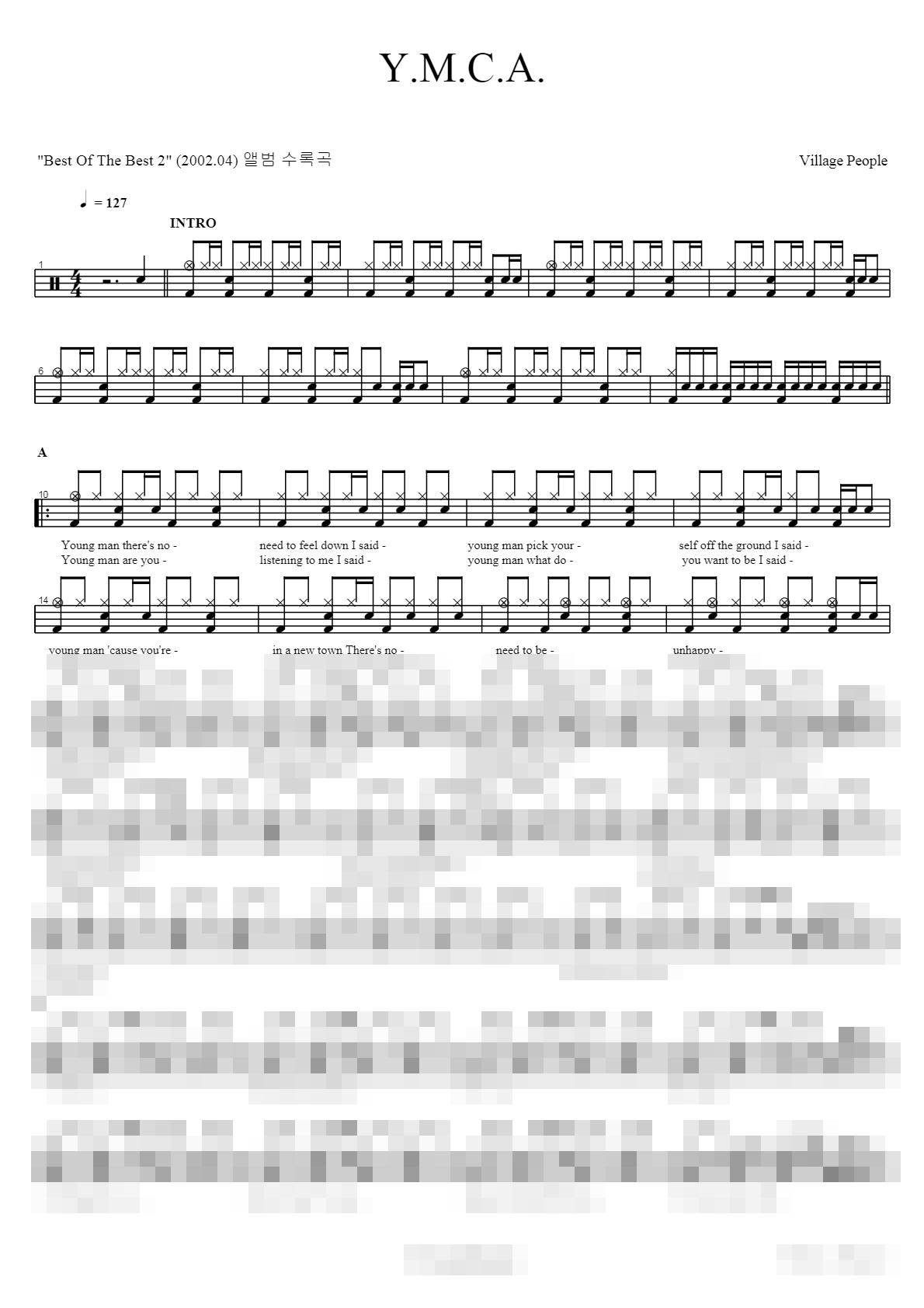 YMCA Sheet Music Preview