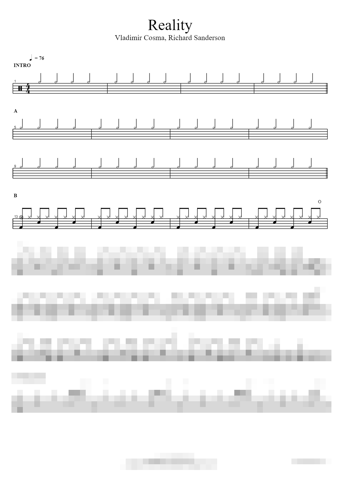Reality Sheet Music Preview