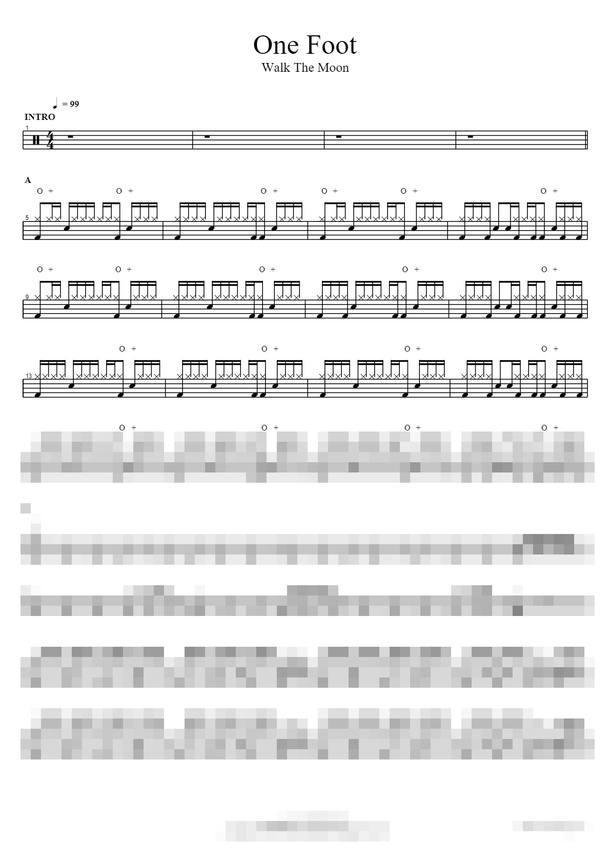 One Foot Sheet Music Preview
