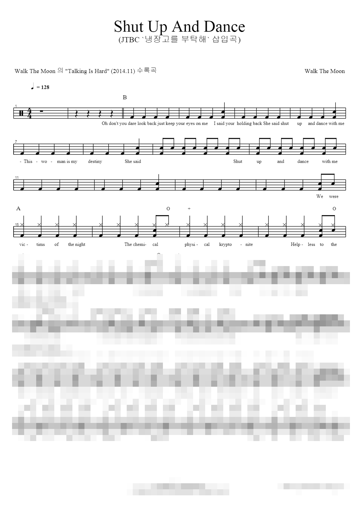 Shut Up And Dance Sheet Music Preview