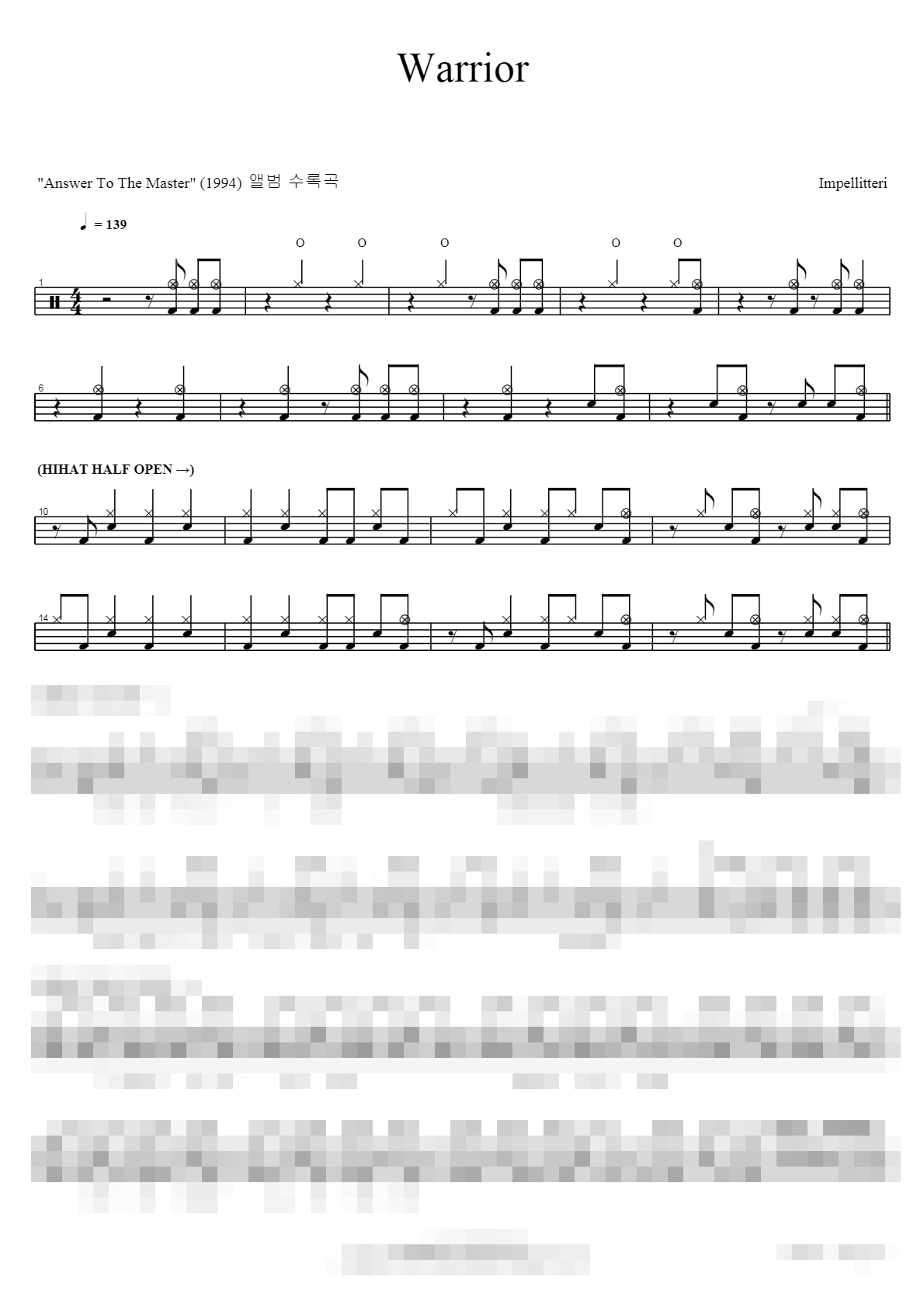 Impellitteri Sheet Music Preview
