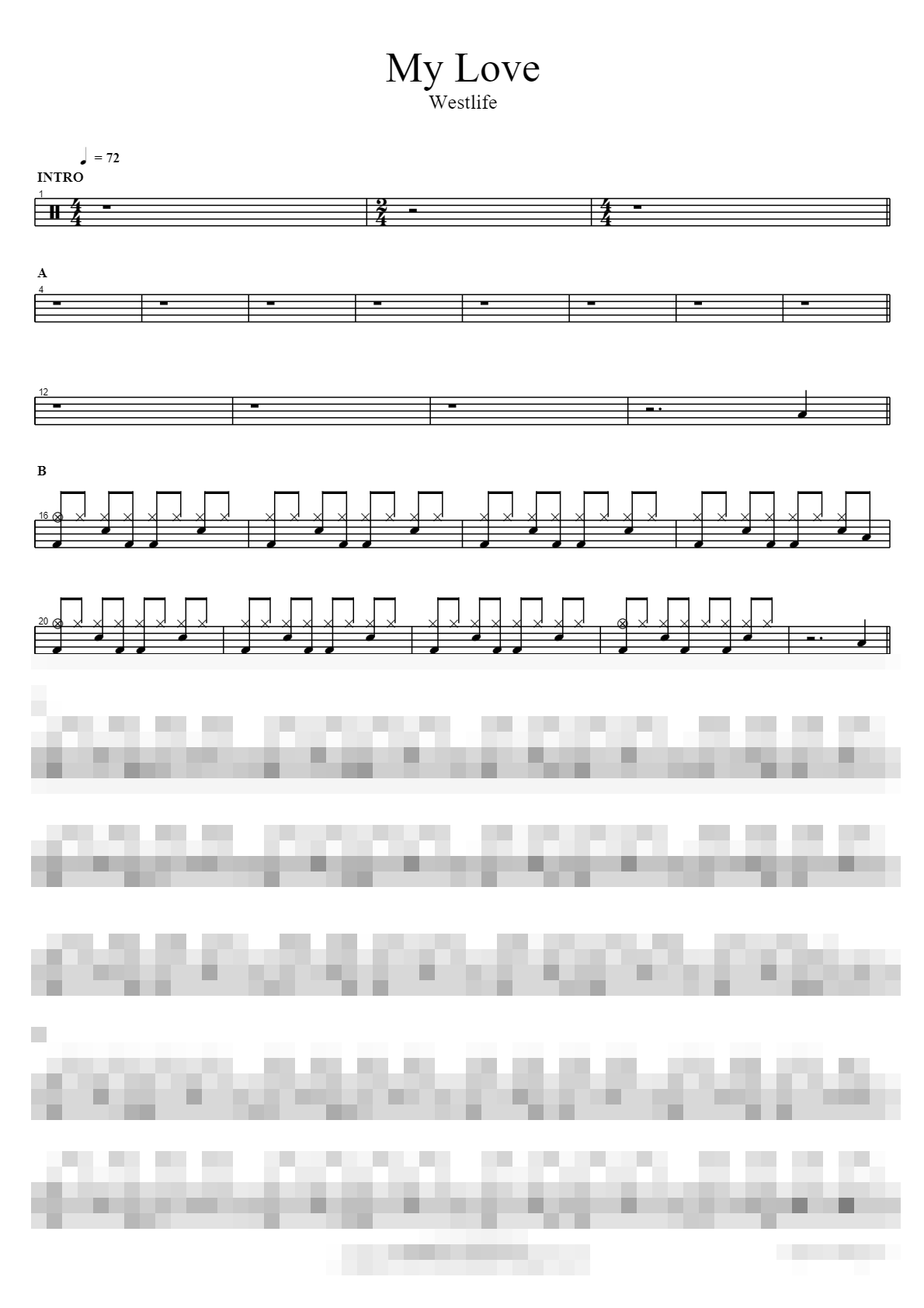 My Love Sheet Music Preview