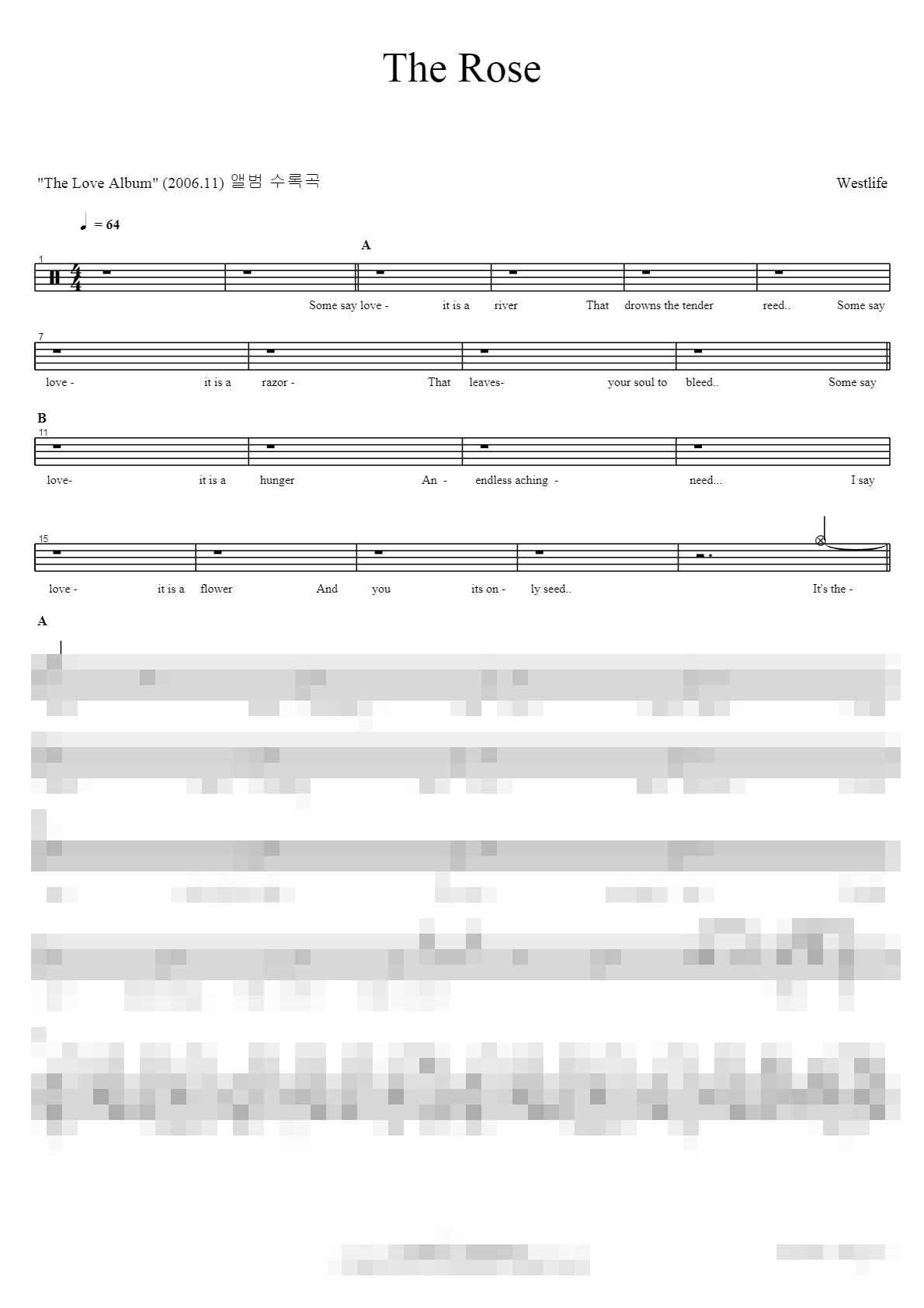 The Rose Sheet Music Preview