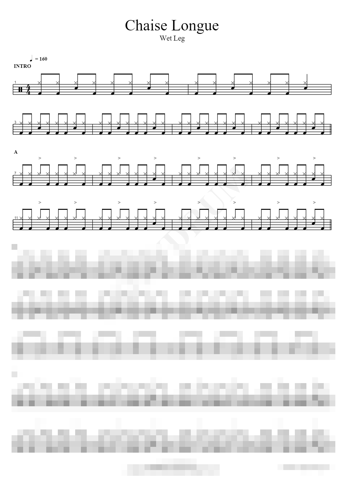 Chaise Longue Sheet Music Preview
