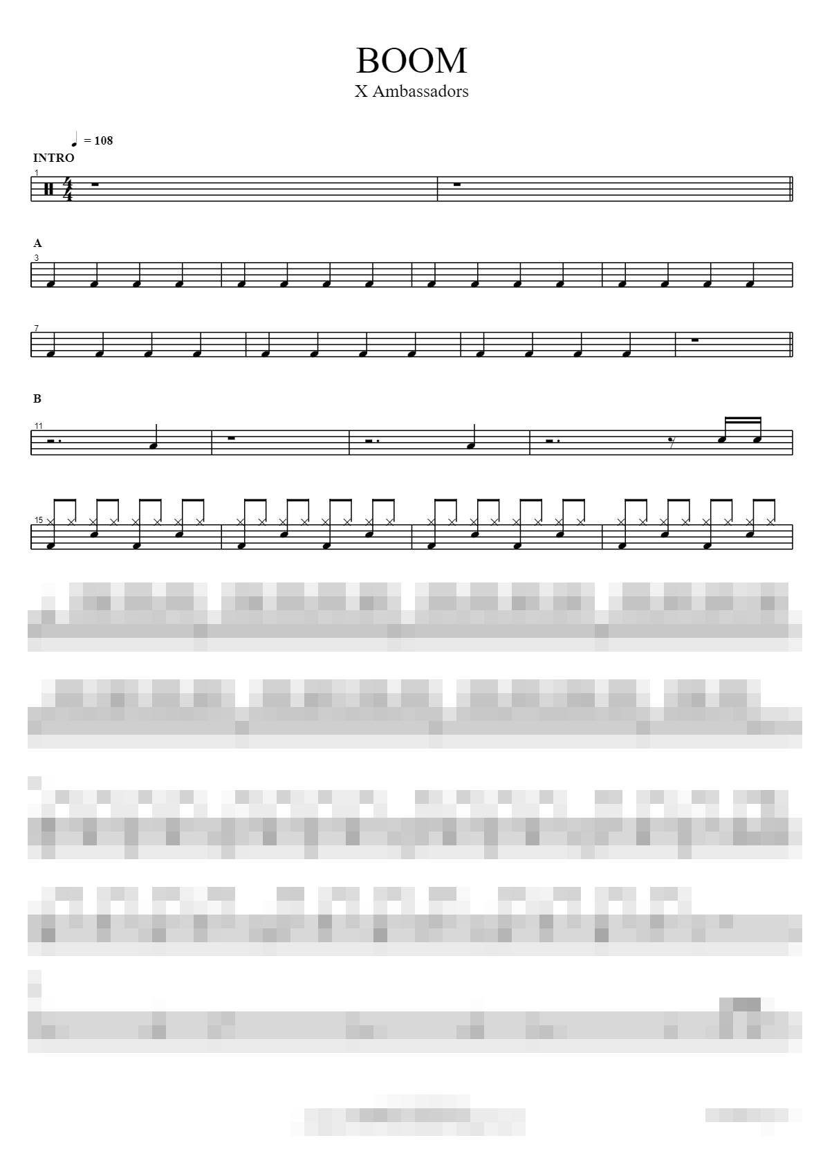 BOOM Sheet Music Preview