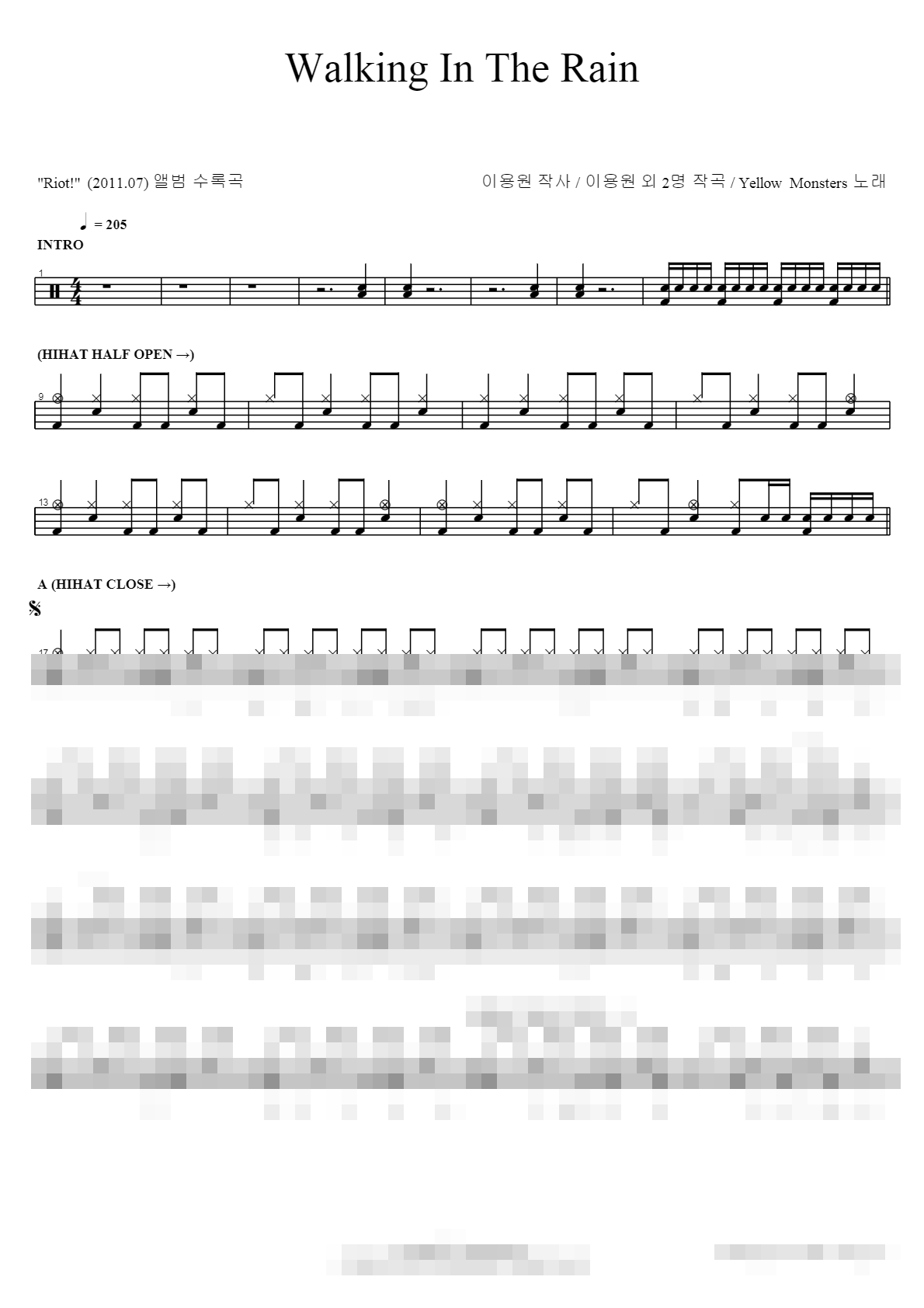 Walking In The Rain Sheet Music Preview