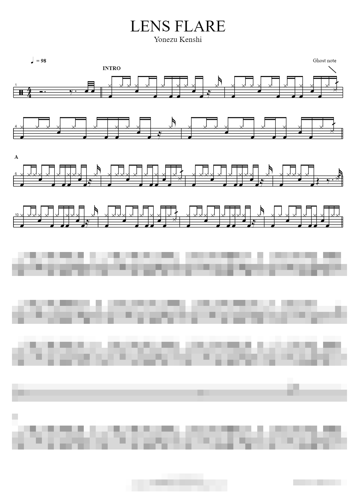 LENS FLARE Sheet Music Preview