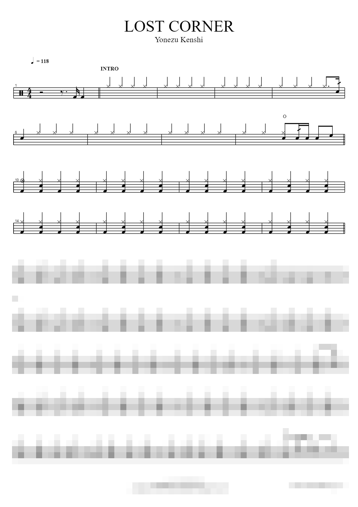 LOST CORNER Sheet Music Preview