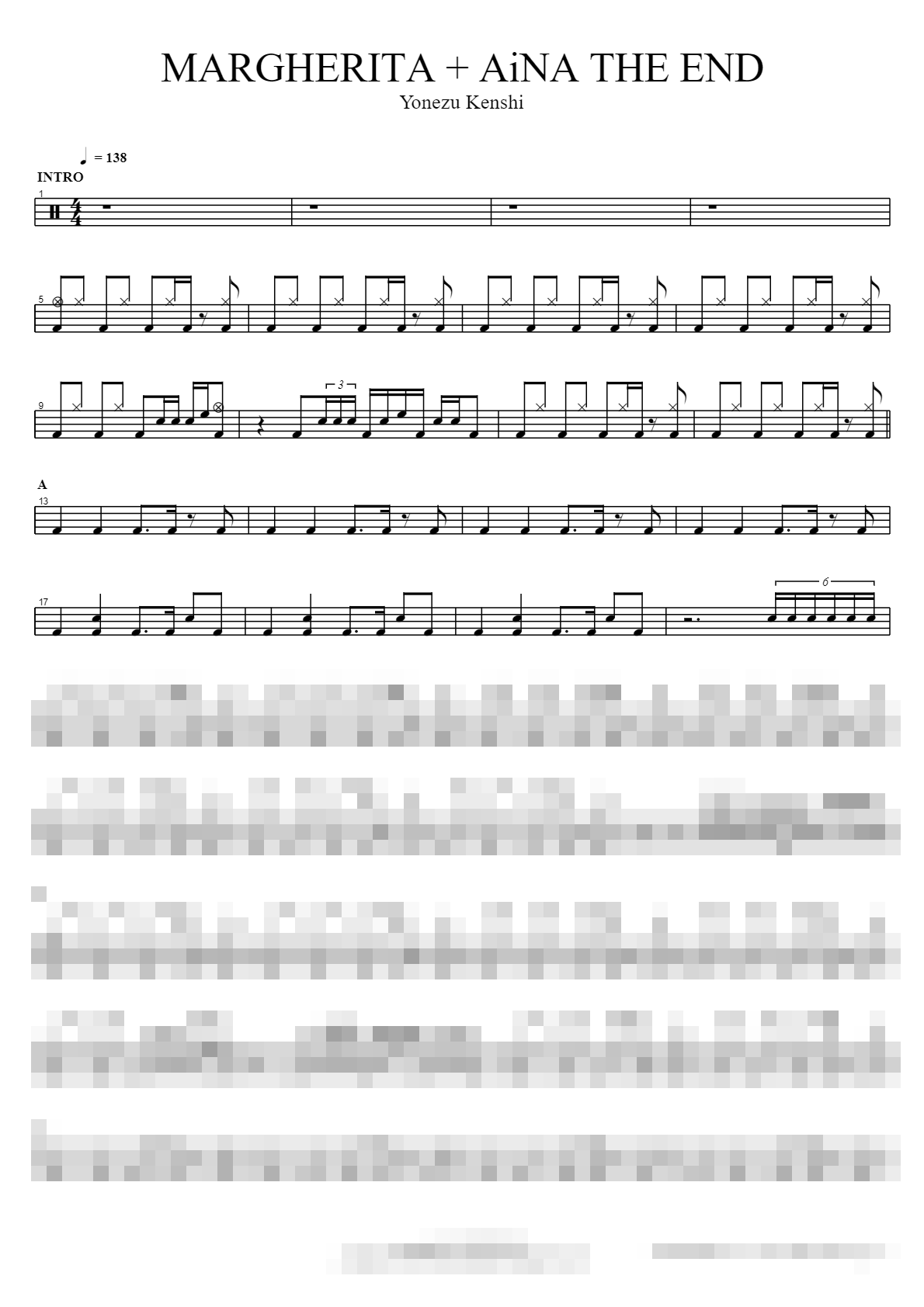 MARGHERITA + AiNA THE END Sheet Music Preview