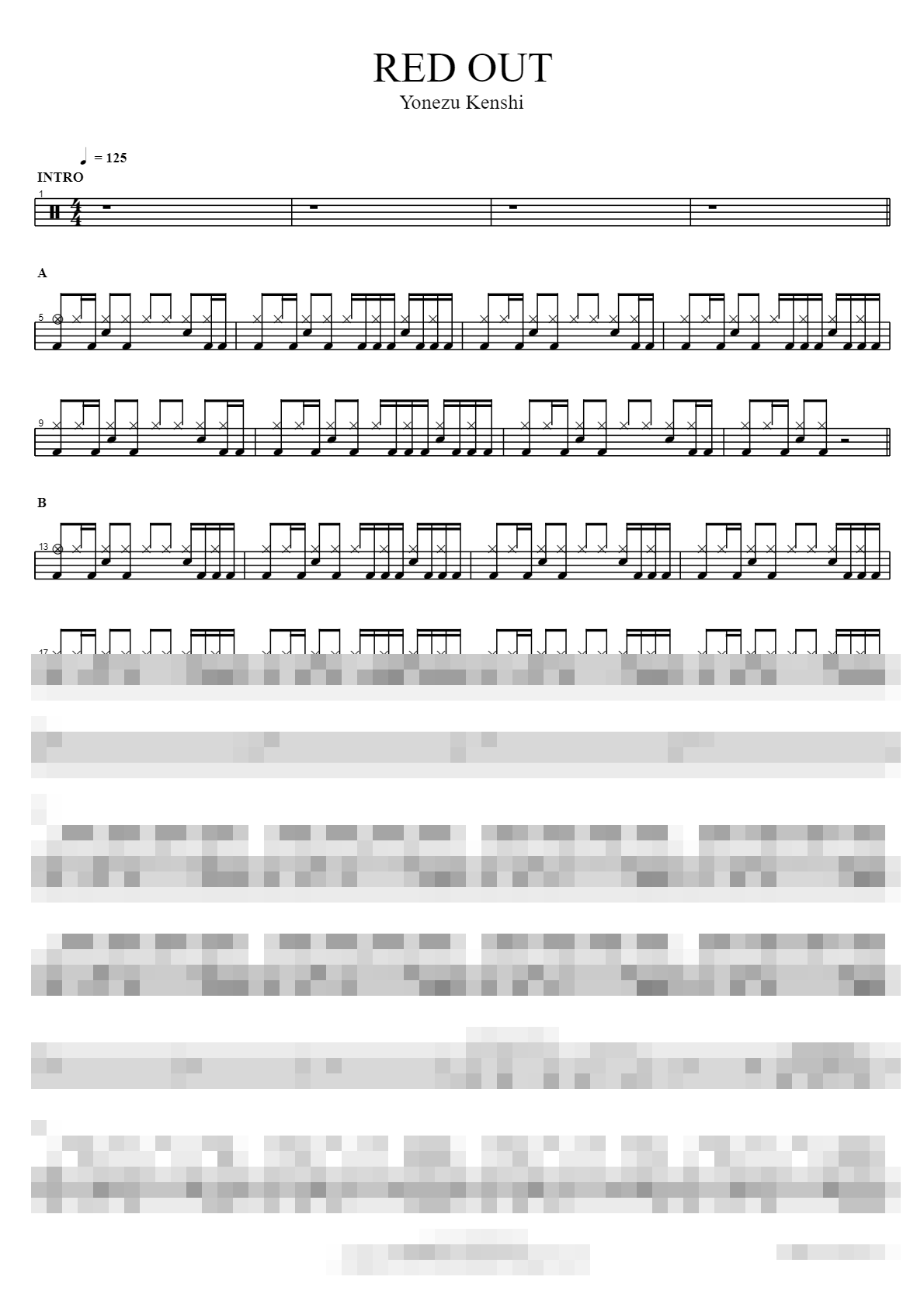 RED OUT Sheet Music Preview