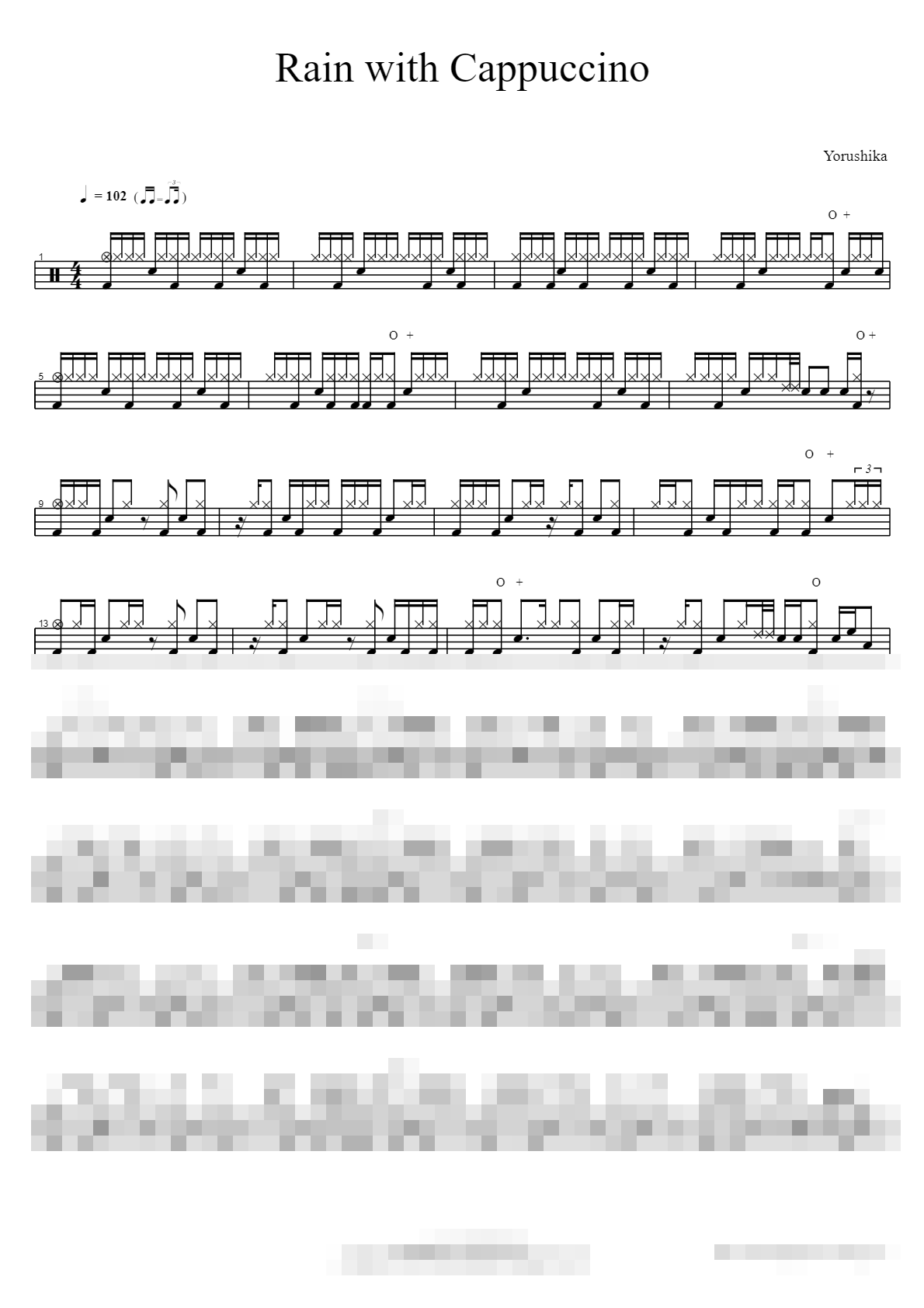 Rain with Cappuccino Sheet Music Preview