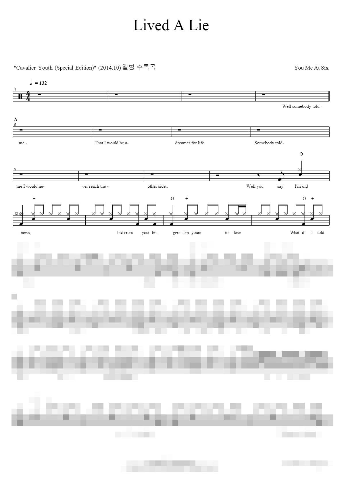 Lived A Lie Sheet Music Preview