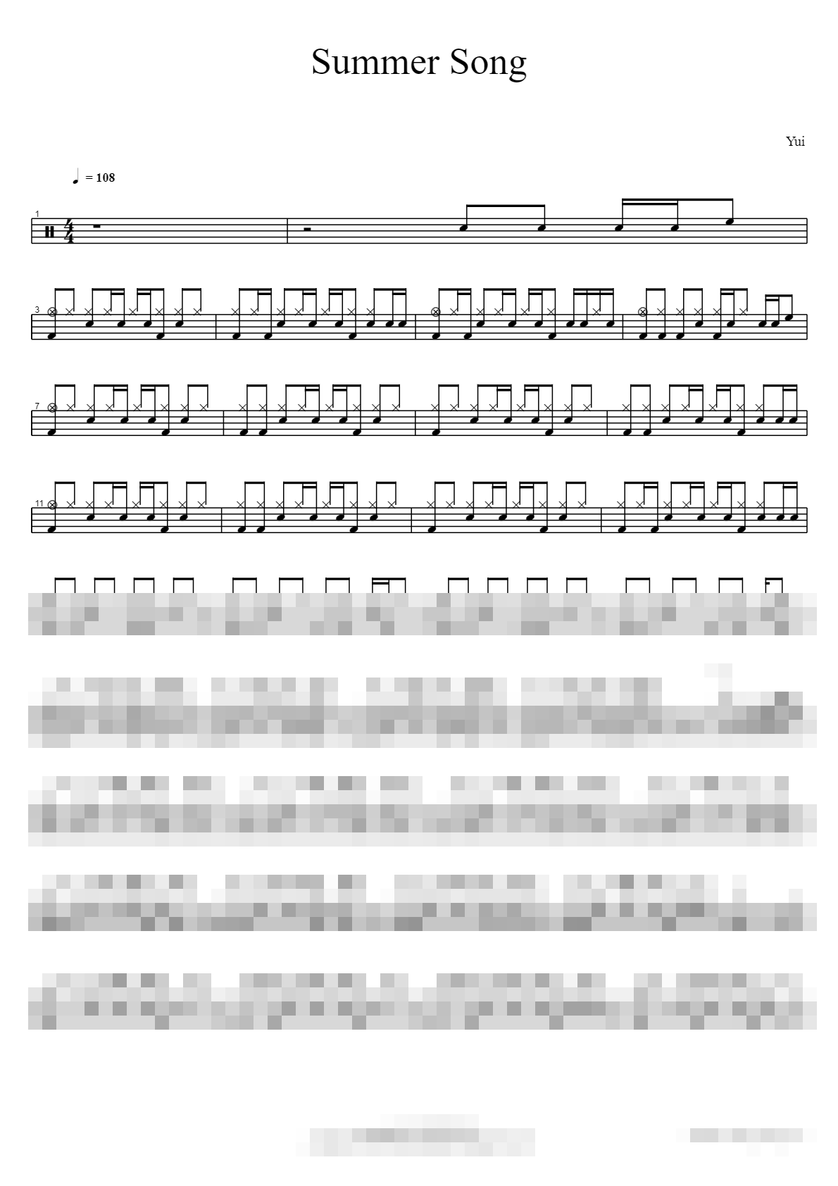 Summer Song Sheet Music Preview