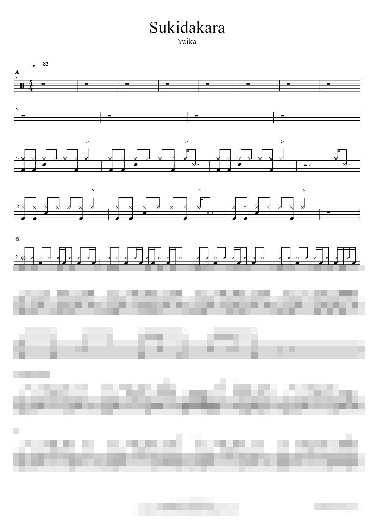 Sukidakara Sheet Music Preview