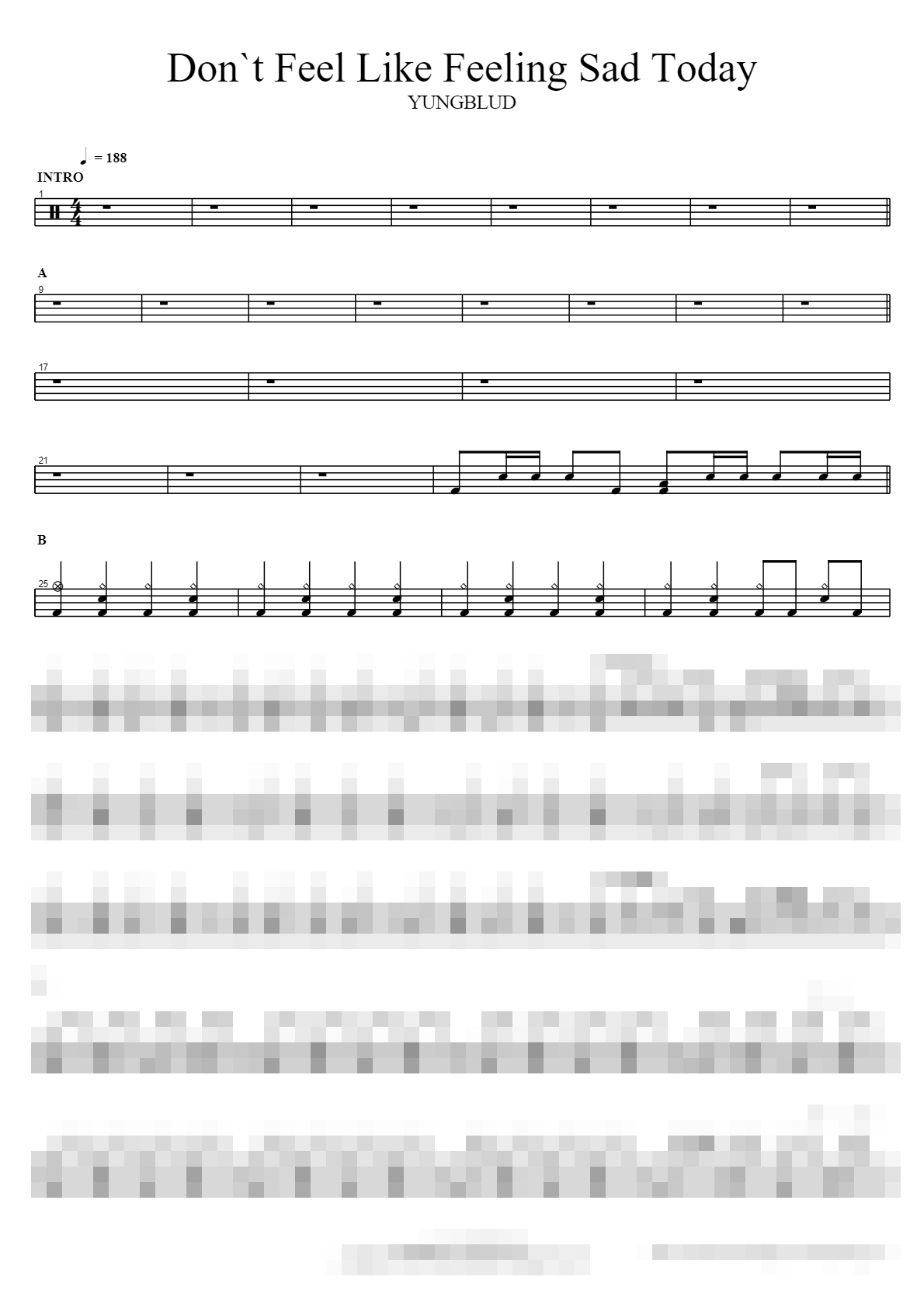 Don’t Feel Like Feeling Sad Today Sheet Music Preview