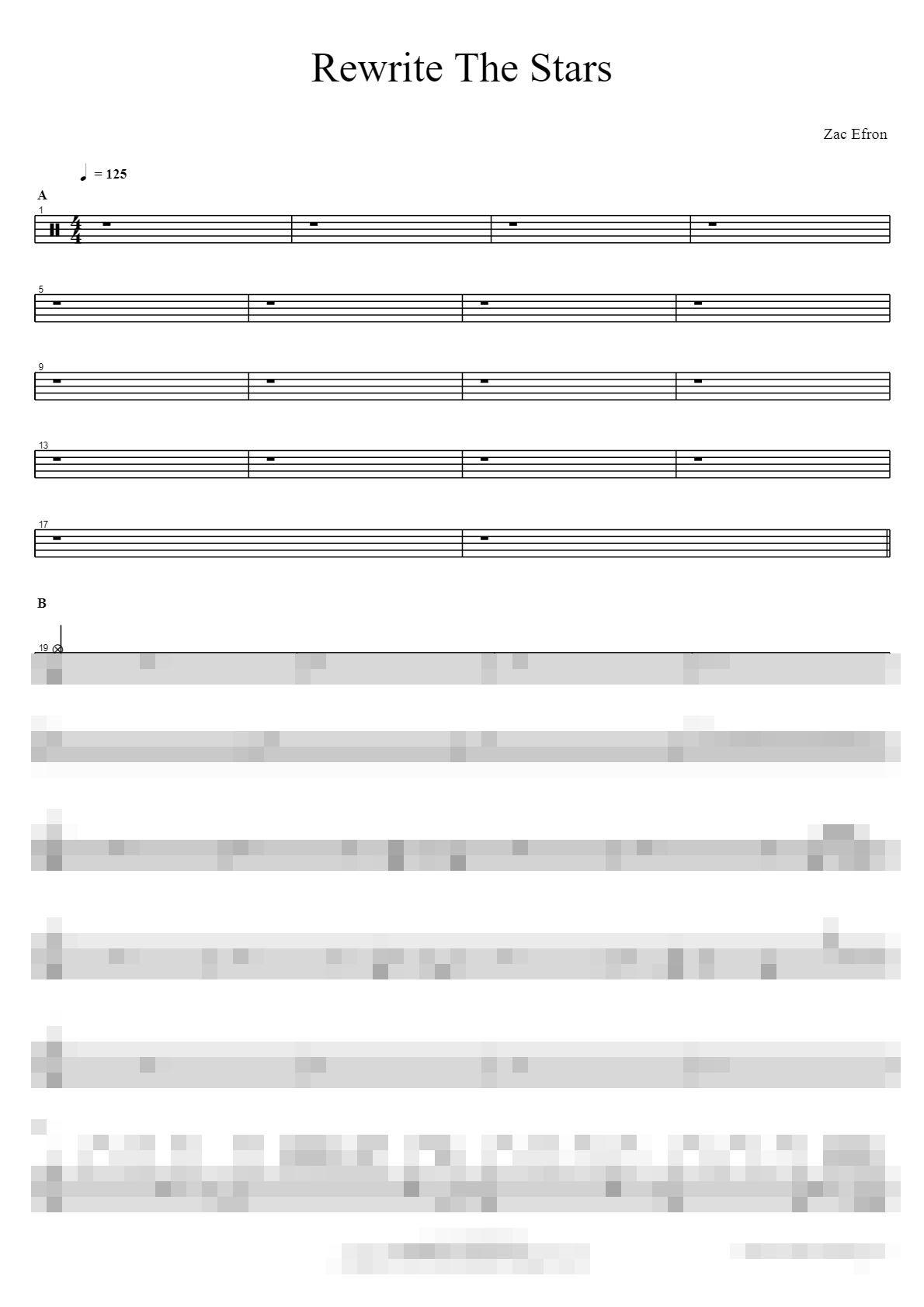 Rewrite The Stars Sheet Music Preview