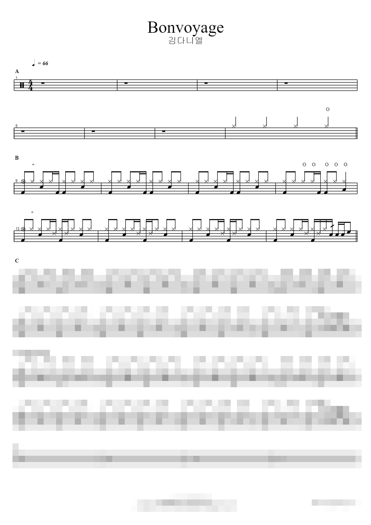Bonvoyage Sheet Music Preview