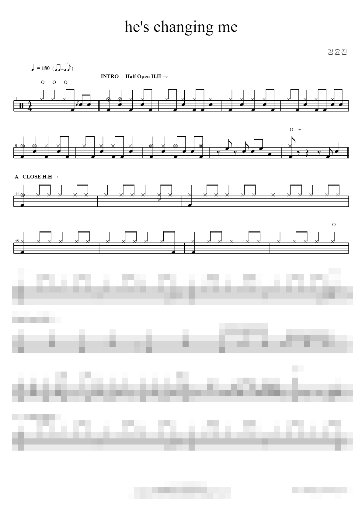 he’s changing me Sheet Music Preview